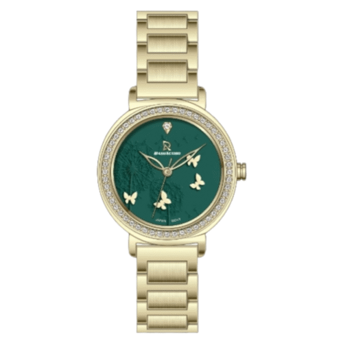 DASH ACTION WATCH-WOMEN-STAINLESS STEEL-ROSE GOLD AND GREEN DA1941-GGN