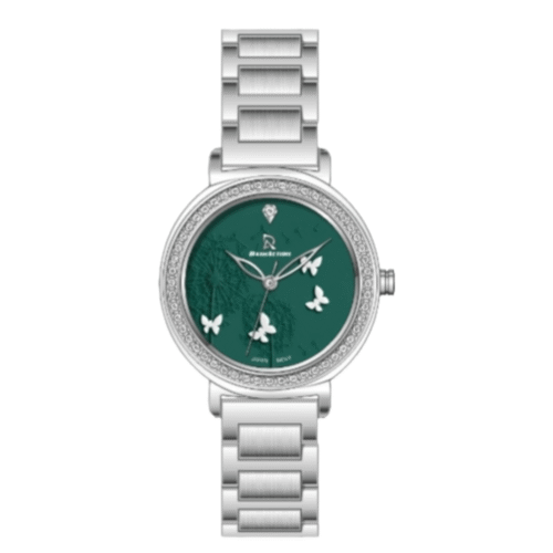 DASH ACTION WATCH-WOMEN-STAINLESS STEEL-SILVER AND GREEN DA1941-SGN