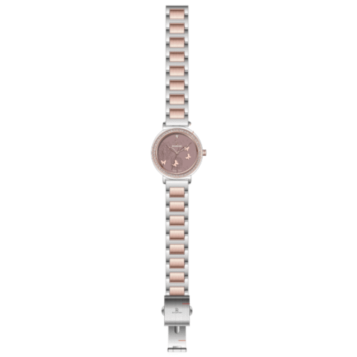 DASH ACTION WATCH-WOMEN-STAINLESS STEEL-SILVER AND ROSE GOLD AND BROWN DA1941-TRSC