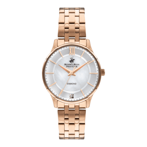 ساعة بيفرلي هيلز بولو كلوب النسائية Analog White Mop Dial Watch – BP3309X.420