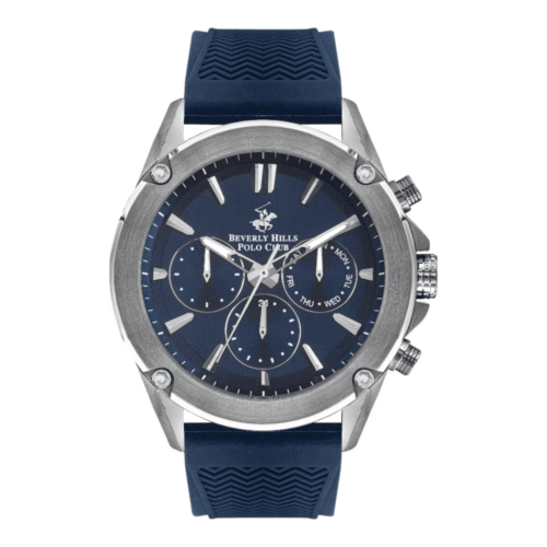 ساعة بيفرلي هيلز بولو كلوب الرجالية Multi Function Dark Blue Dial Watch – BP3324X.399