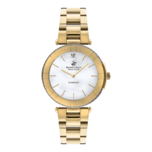 ساعة بيفرلي هيلز بولو كلوب النسائية Analog White Mop Dial Watch – BP3333X.120