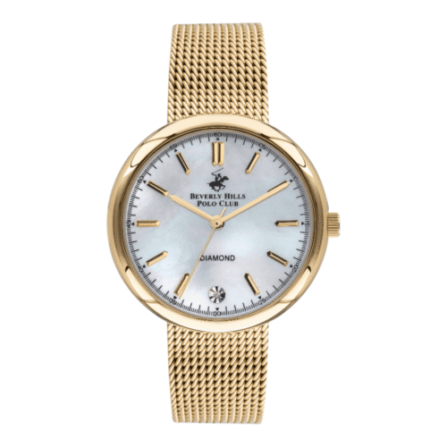 ساعة بيفرلي هيلز بولو كلوب النسائية Analog White Mop Dial Watch – BP3334X.120
