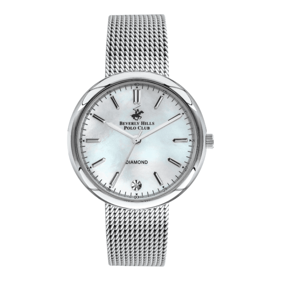 ساعة بيفرلي هيلز بولو كلوب النسائية Analog White Mop Dial Watch – BP3334X.320