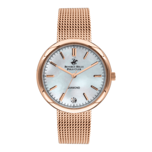ساعة بيفرلي هيلز بولو كلوب النسائية Analog White Mop Dial Watch – BP3334X.420
