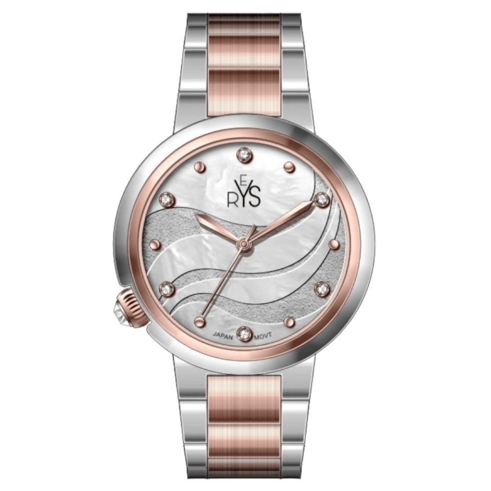 REYS WATCH WATCH-WOMEN-STAINLESS STEEL-SILVER AND ROSE GOLD R2021-TRS