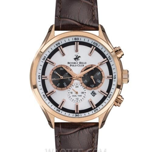 ساعة بيفرلي هيلز بولو كلوب الرجالية Multi Function White Dial Watch – BP3112X.432