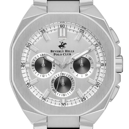 ساعة بيفرلي هيلز بولو كلوب الرجالية Multi Function Silver Dial Watch – BP3537X.330