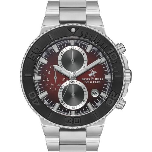 ساعة بيفرلي هيلز بولو كلوب الرجالية Multi Function Red Dial Watch – BP3540X.380