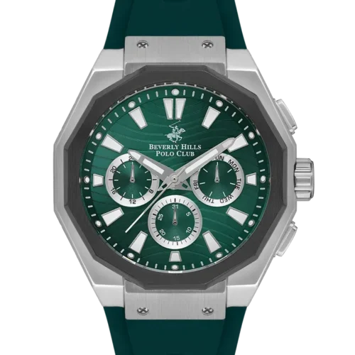 ساعة بيفرلي هيلز بولو كلوب الرجالية Multi Function Green Dial Watch – BP3557X.375