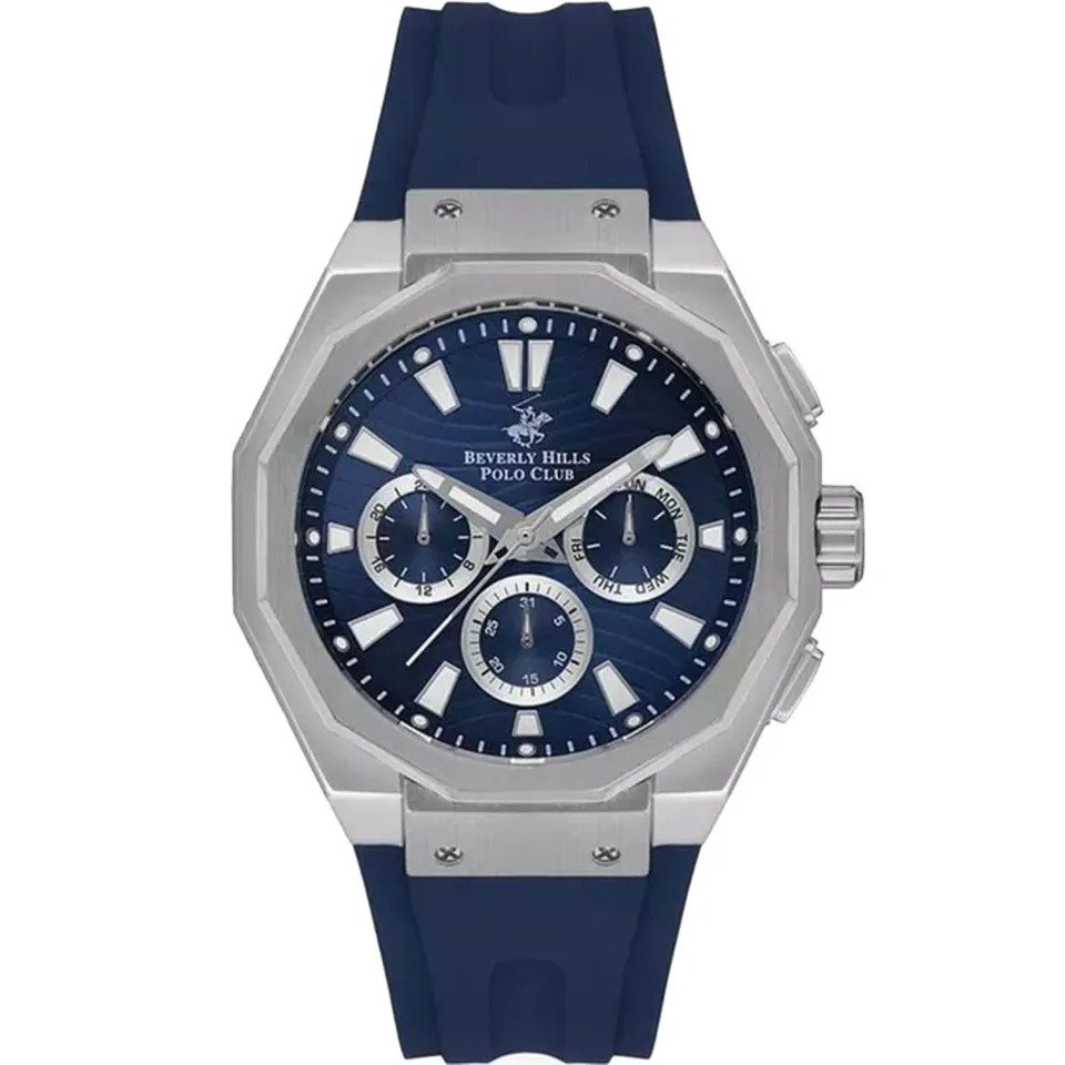 ساعة بيفرلي هيلز بولو كلوب الرجالية Multi Function Blue Dial Watch – BP3557X.399
