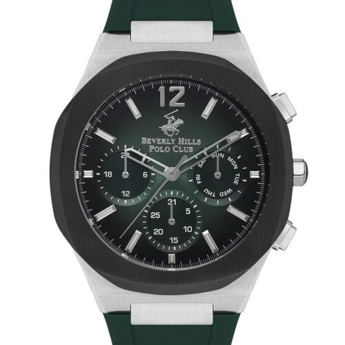 ساعة بيفرلي هيلز بولو كلوب الرجالية Multi Function Green Dial Watch – BP3539X.375