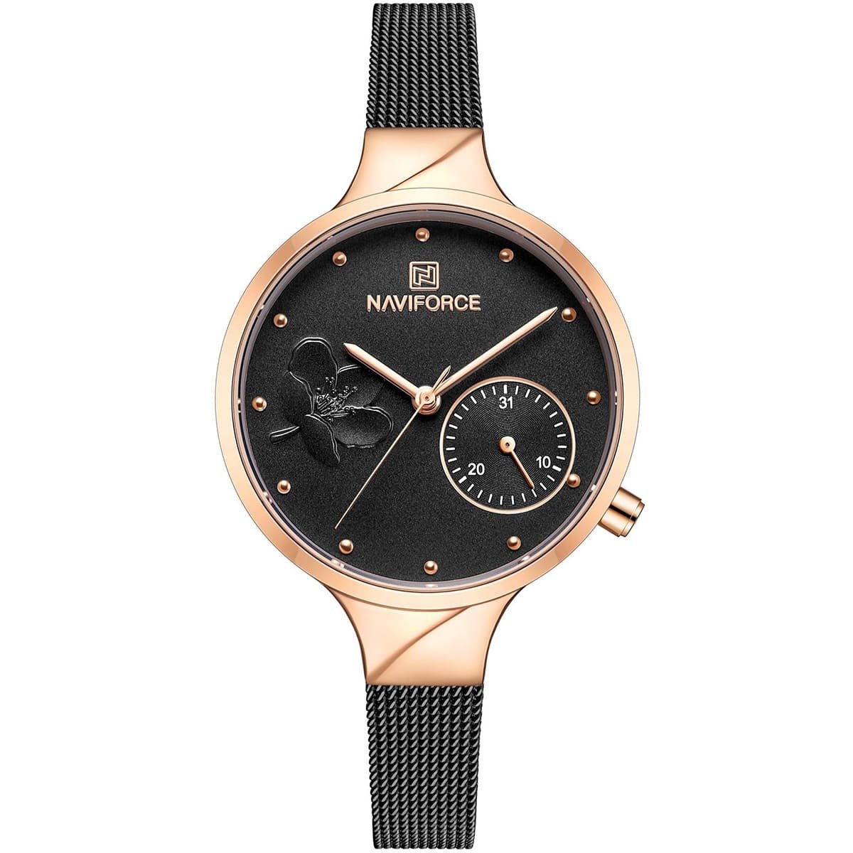 ساعة نافي فورس حريمي NF5001S-RG-B-B