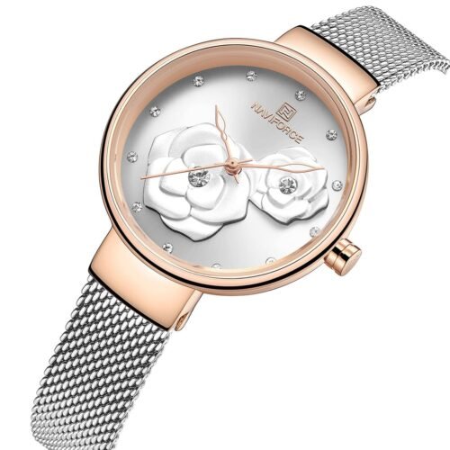 ساعة نافي فورس حريمي NF5013-RG-W-S