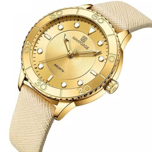 ساعة نافي فورس حريمي NF5020-G-G-Y