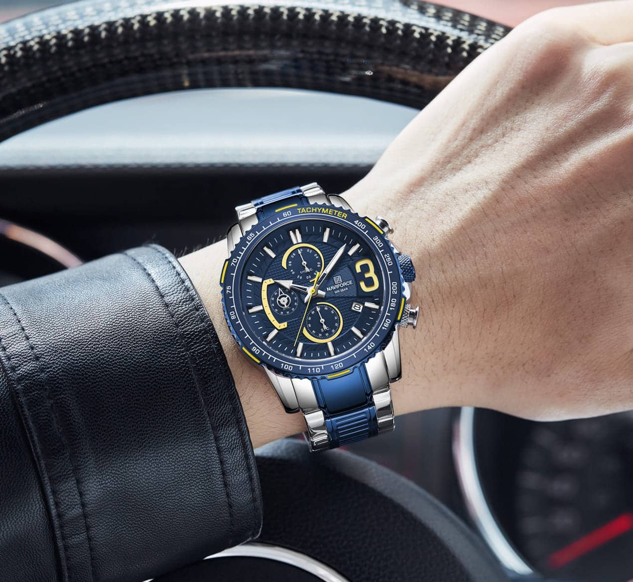 ساعة نافي فورس رجالي NF8017-S-BE