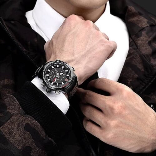 ساعة نافي فورس رجالي NF9093-S-B-W