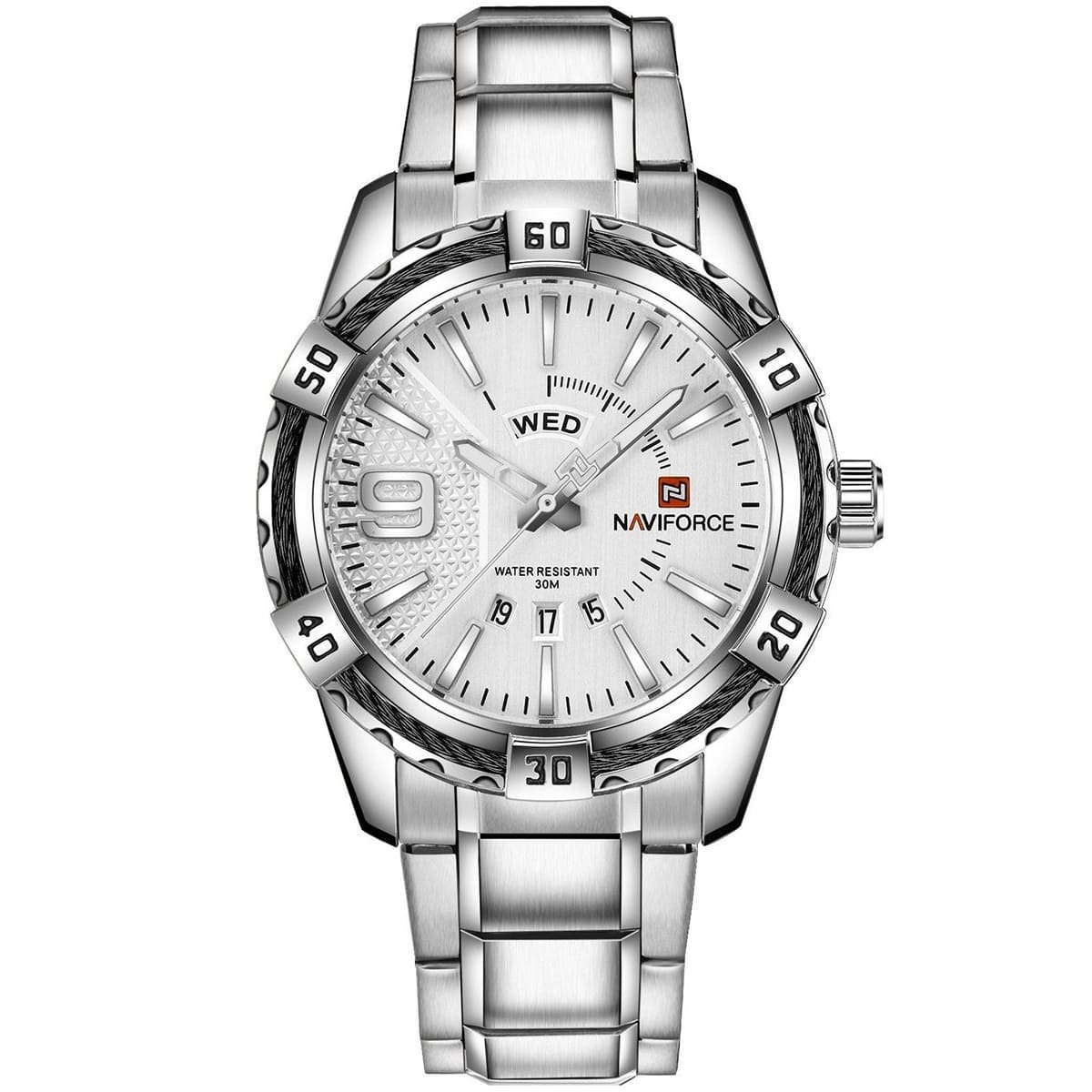 ساعة نافي فورس رجالي NF9117S-S-W