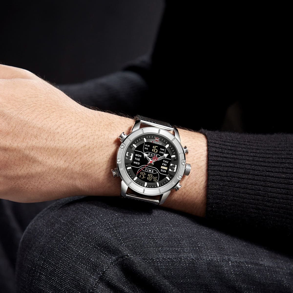 ساعة نافي فورس رجالي NF9153S-S-B