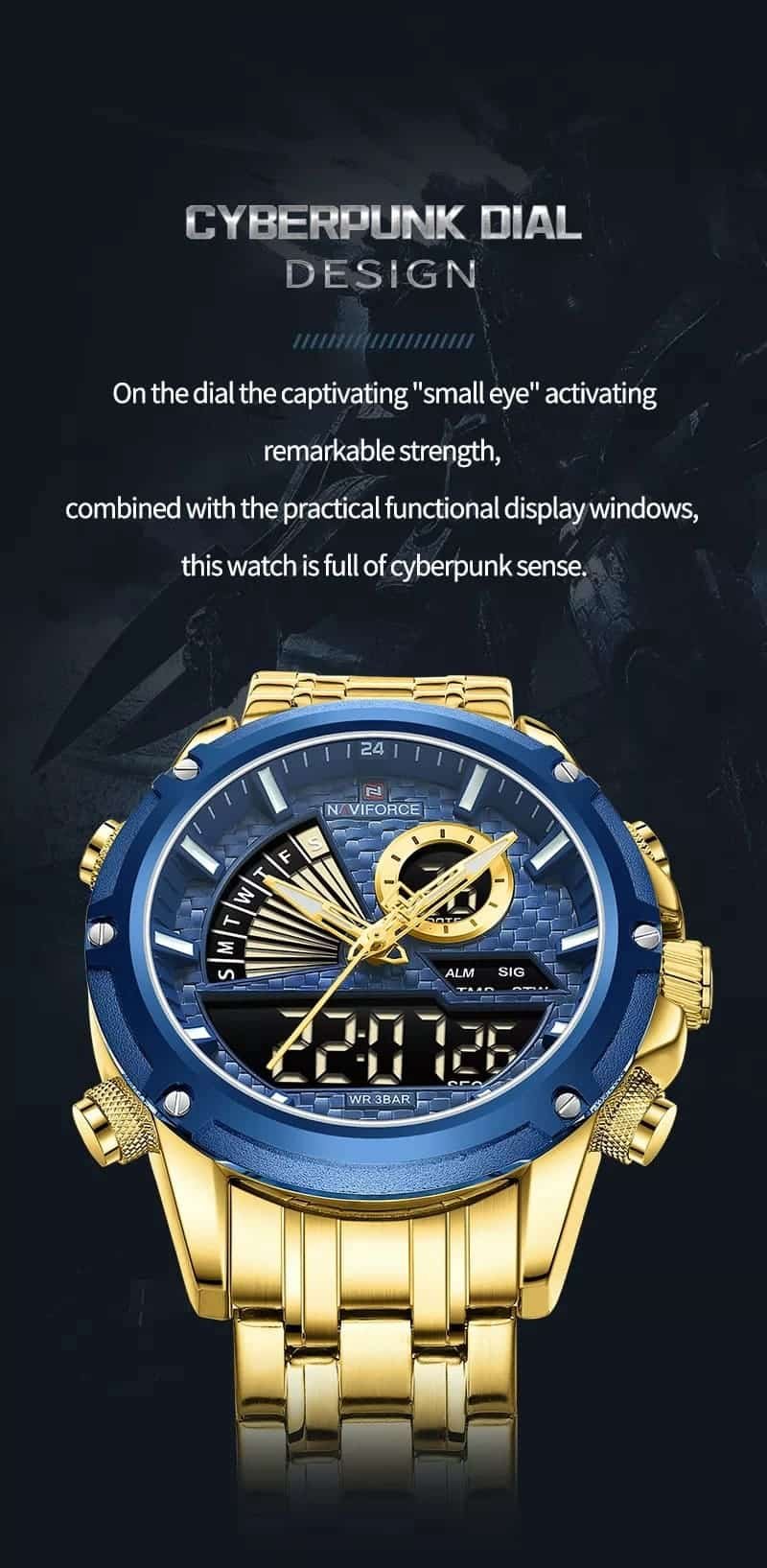 ساعة نافي فورس رجالي NF9205-G-BE