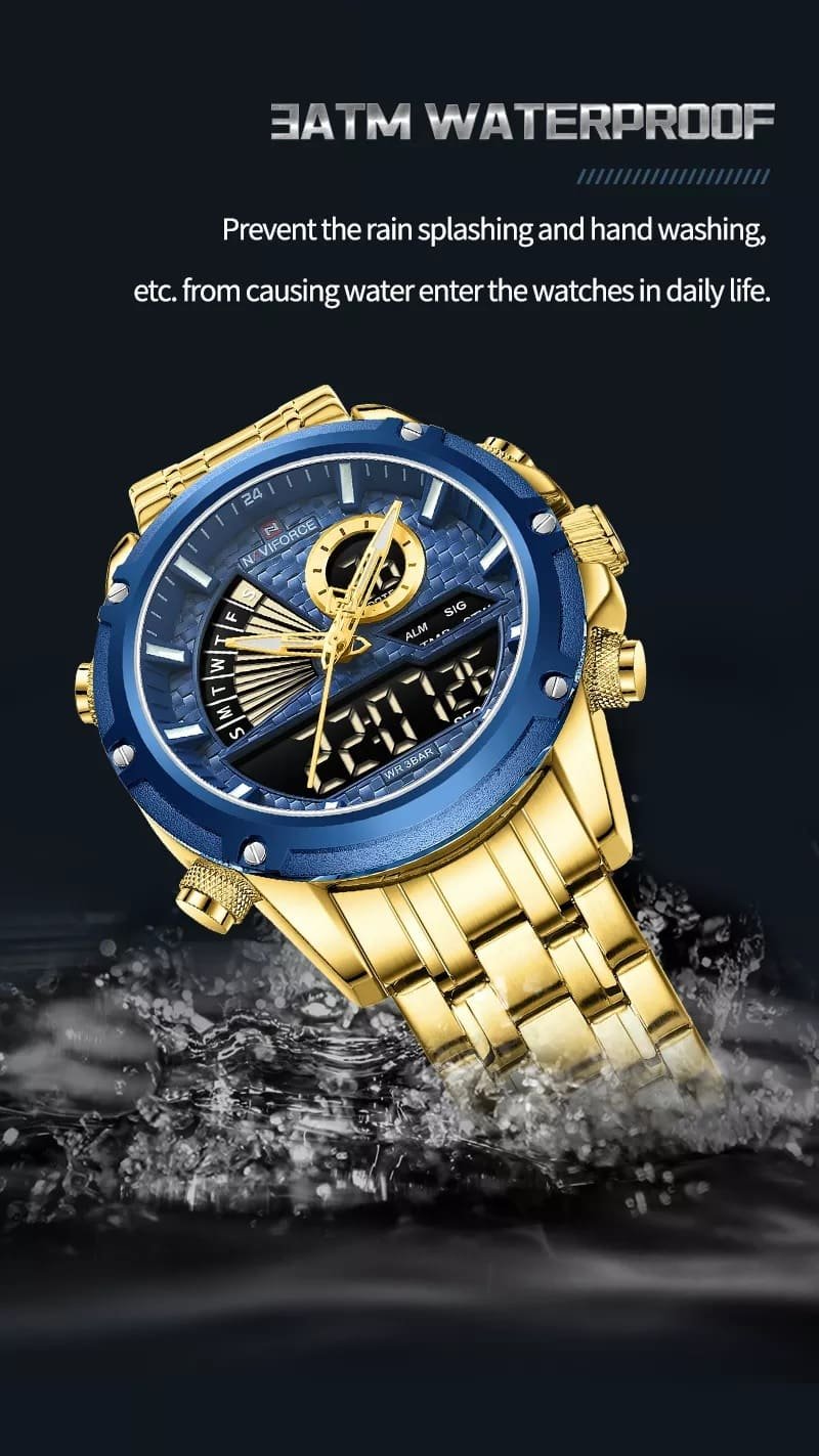 ساعة نافي فورس رجالي NF9205-G-BE