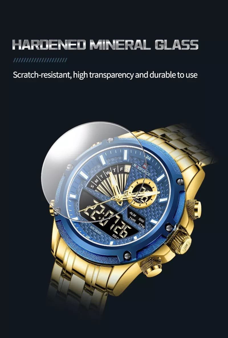 ساعة نافي فورس رجالي NF9205-G-BE