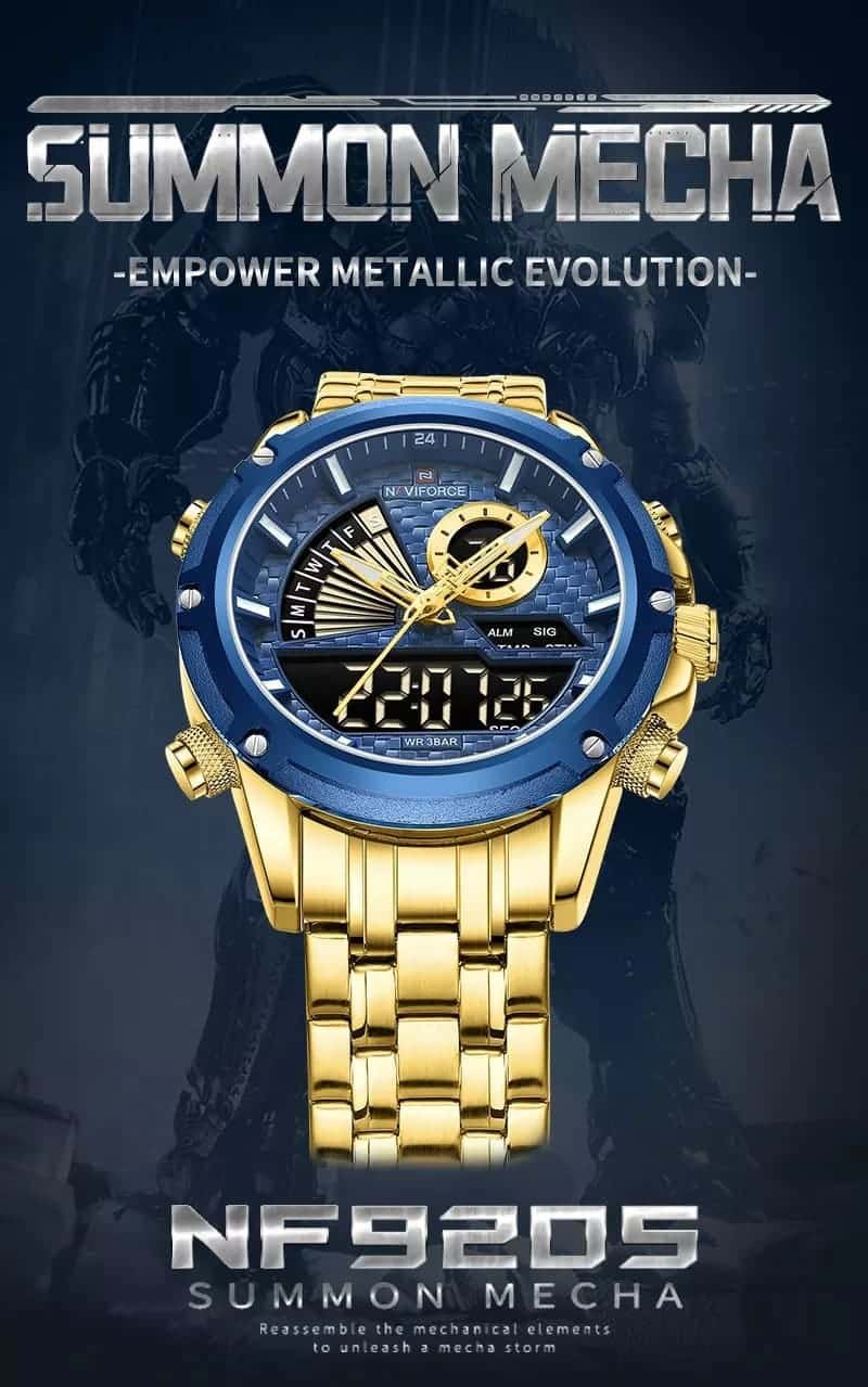 ساعة نافي فورس رجالي NF9205-G-BE