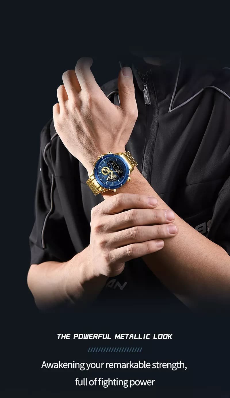 ساعة نافي فورس رجالي NF9205-G-BE