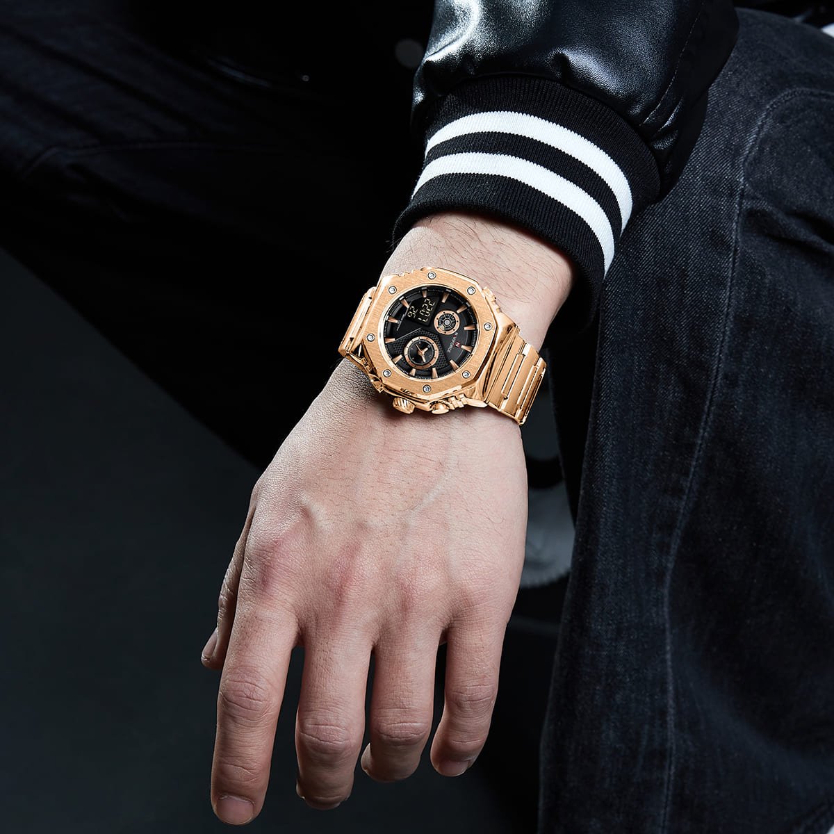 ساعة نافي فورس للرجال NF9216S-RG-B