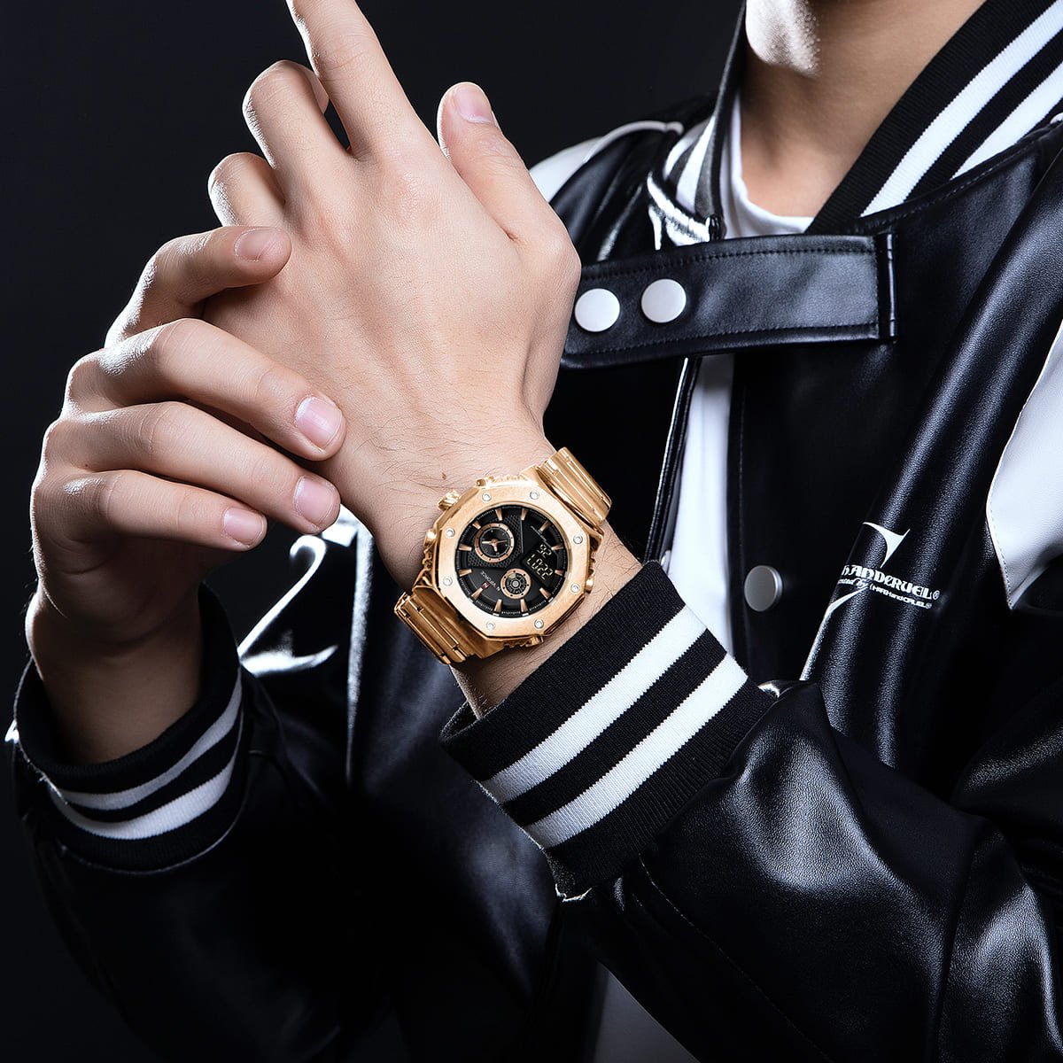 ساعة نافي فورس للرجال NF9216S-RG-B