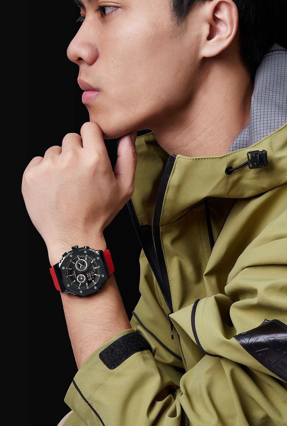 ساعة نافي فورس رجالي NF9216T-B-B-R