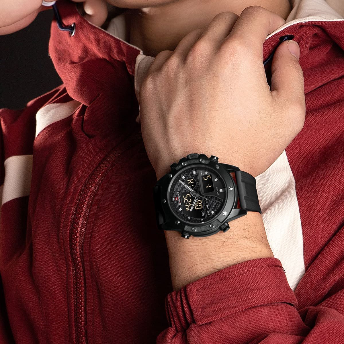 ساعة نافي فورس للرجال NF9221-B-GY-B