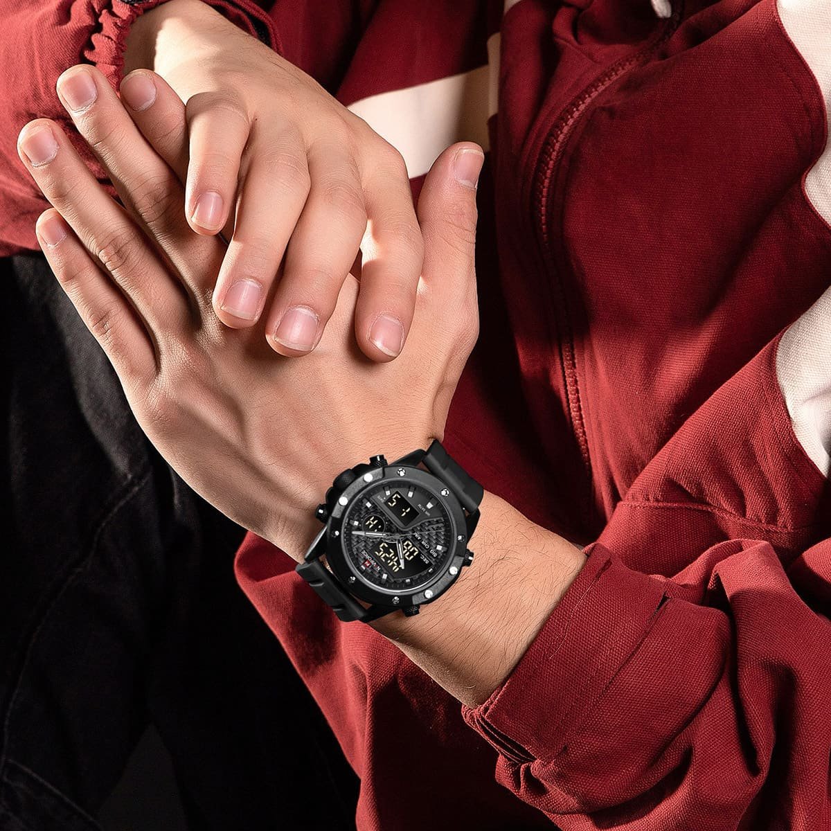 ساعة نافي فورس للرجال NF9221-B-GY-B