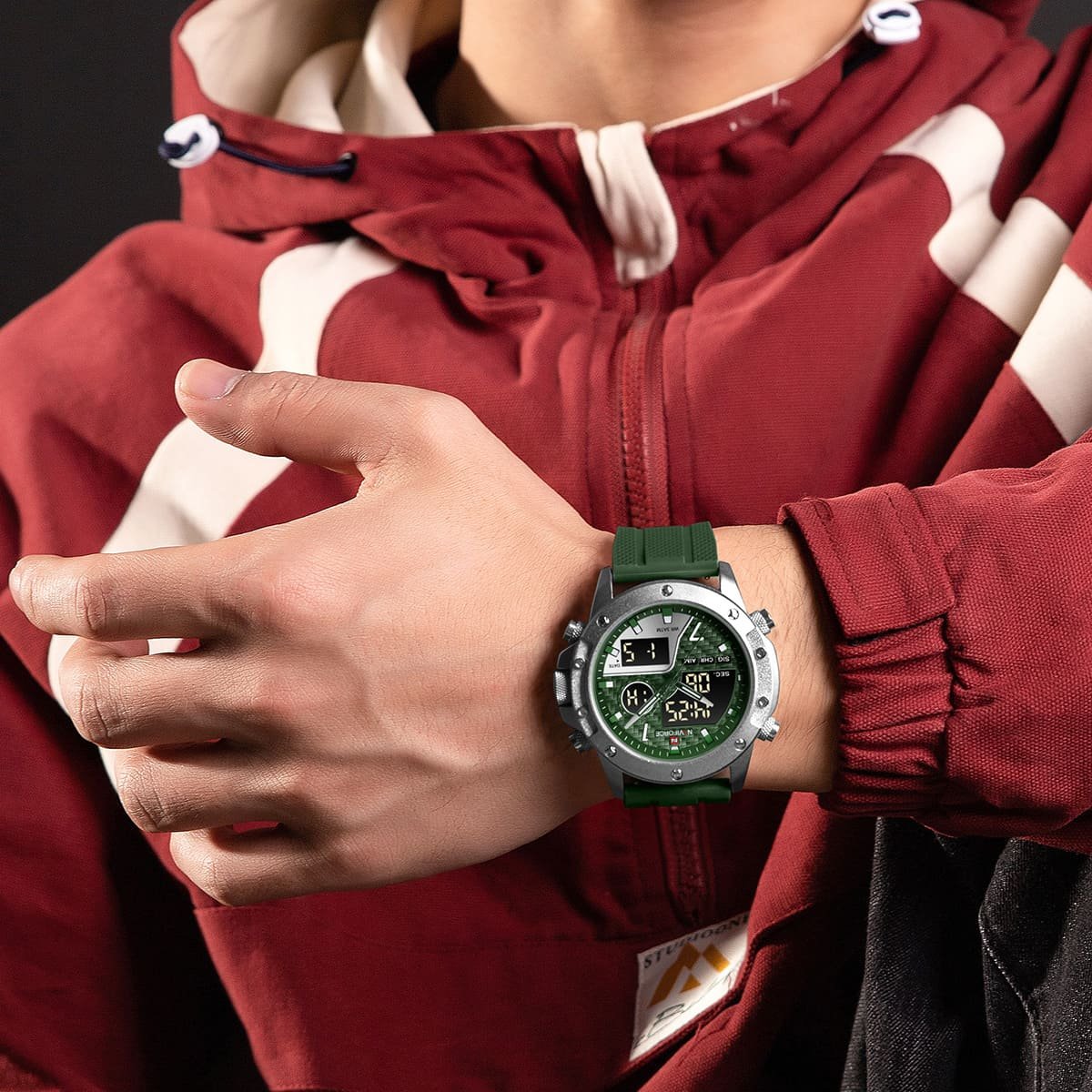 ساعة نافي فورس للرجال NF9221-S-GN-GN