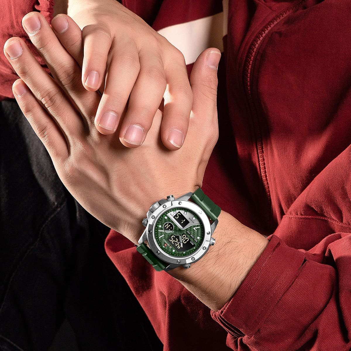 ساعة نافي فورس للرجال NF9221-S-GN-GN