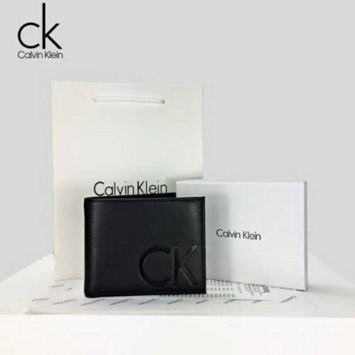 محفظة من كالفن كلاين للرجال جلد أسود