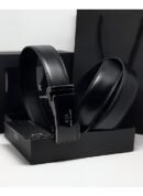 AX Black Leather Belt For Men