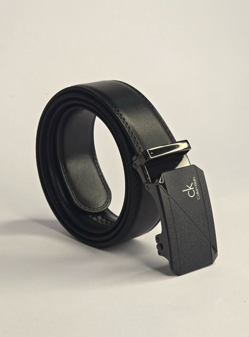 CK Black Leather Wallet-Belt Set For Men 9# - الصورة 3