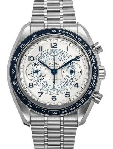 ساعة أوميغا سبيدماستر كرونوسكوب 43 مم بمينا فضي وسوار من الفولاذ (329.30.43.51.02.001)