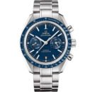 ساعة أوميغا من طراز 007 مزودة بعدادات زرقاء وحزام من الفولاذ المقاوم للصدأ الفضي