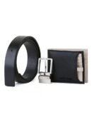EA Black Leather Wallet-Belt Set For Men 21#