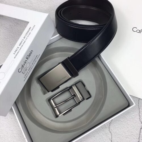 طقم حزام جلد كلاسيك كالفن كلاين رجالي
