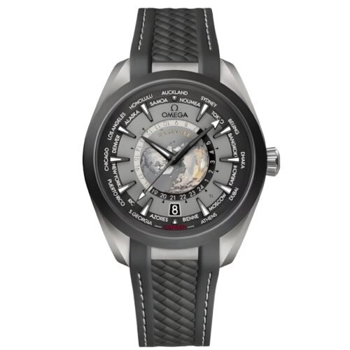 ساعة أوميغا سي ماستر رابر رمادية للرجال