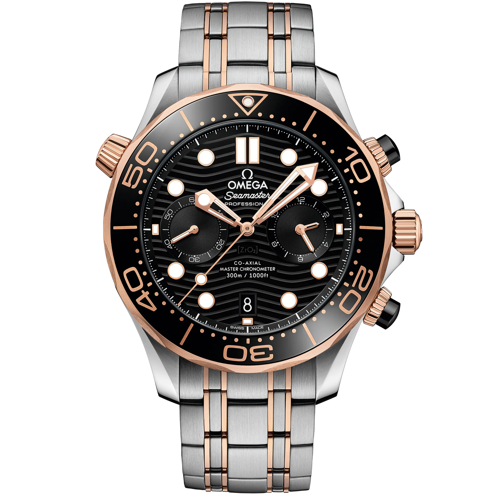 Omega Seamaster Diver 300M 44 mm steel ‑ Sedna gold on steel  Sedna gold