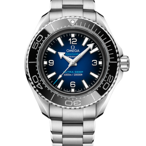 Omega Seamaster Planet Ocean 6000M Co Axial Master Chronometer Blue Dial Silver Steel Strap Watch for Men - 21530462103001