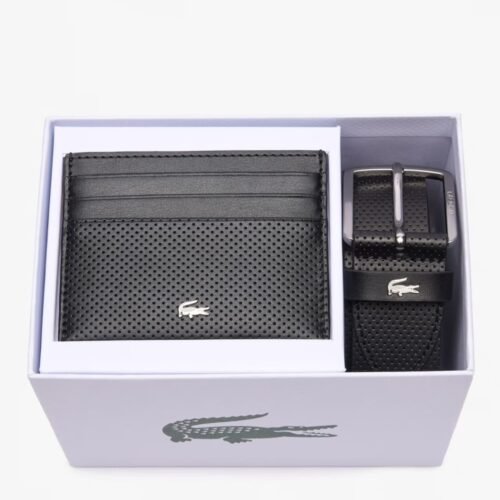 LC Black Leather Wallet-Belt Set For Men #159