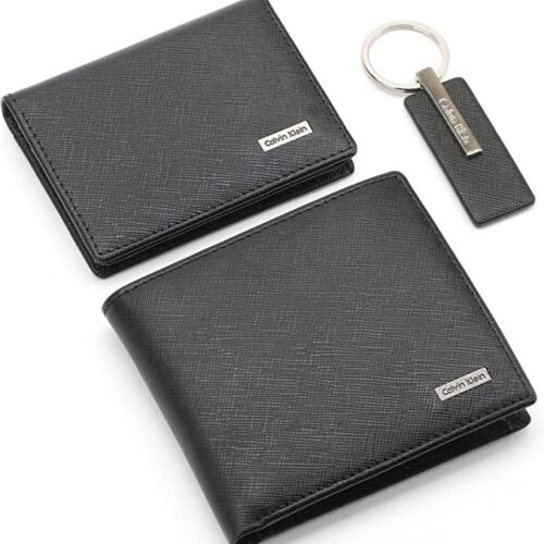 محفظة كالفن كلاين للرجال ، قطعتين ، مادليه مفاتيح