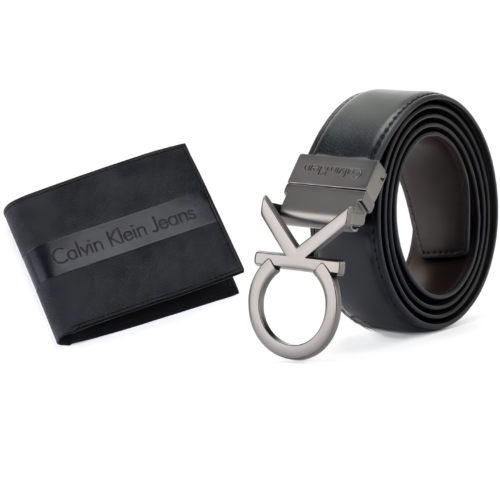 CK Reversible Belt & Wallet Set For Men