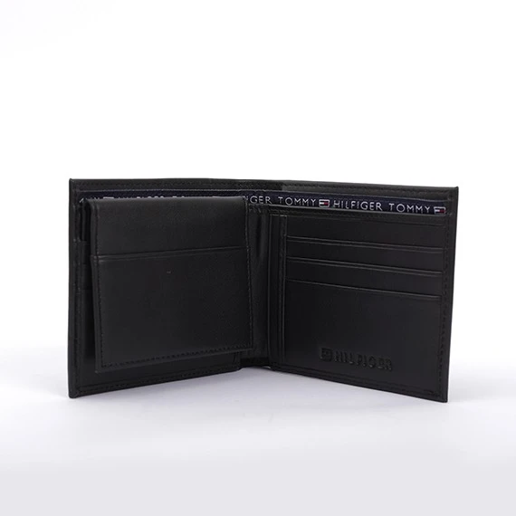 محفظة من تومي هيلفيغر للرجال جلد أسود - الصورة 2