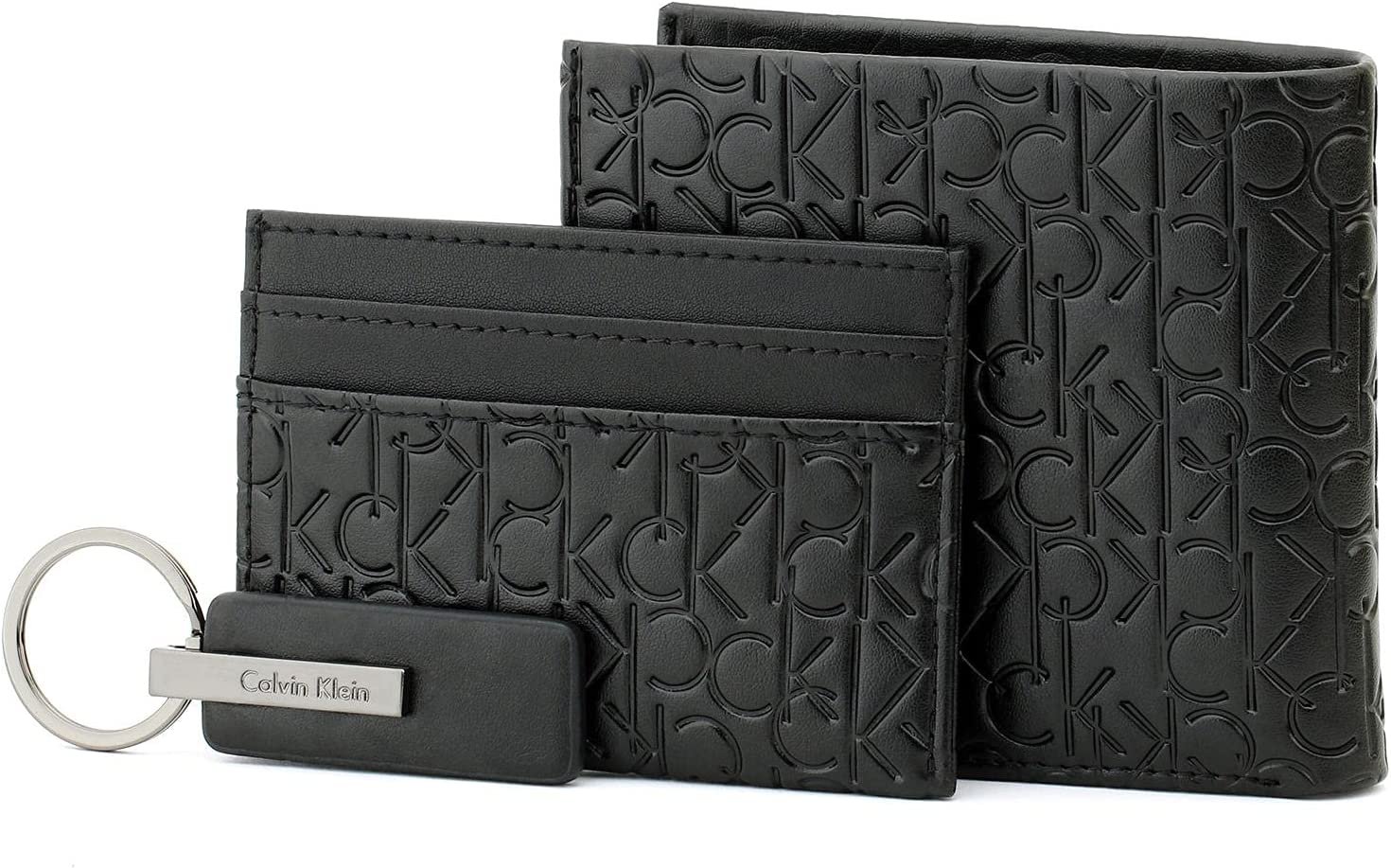 محفظه كالفن كلاين للرجال ثلاث قطع، جلد ، اسود - الصورة 2